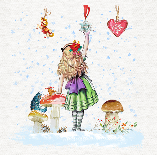 Christmas Alice In Wonderland Decoration Hanging, Fabric Upholstery Craft  Panel